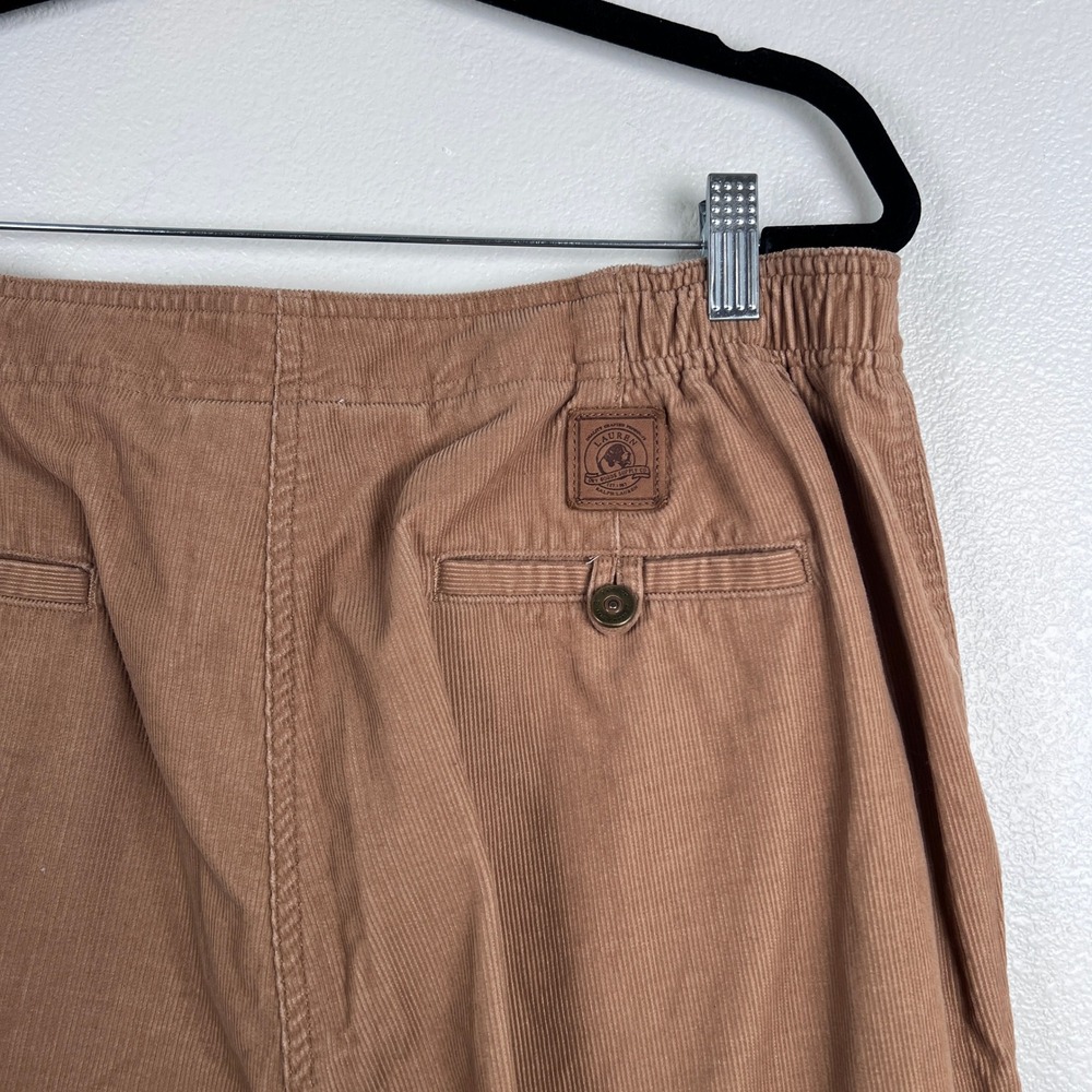 Lauren Ralph Lauren Brown Corduroy Pants Women 14W Straight Leg High Rise Cotton - Picture 6 of 6